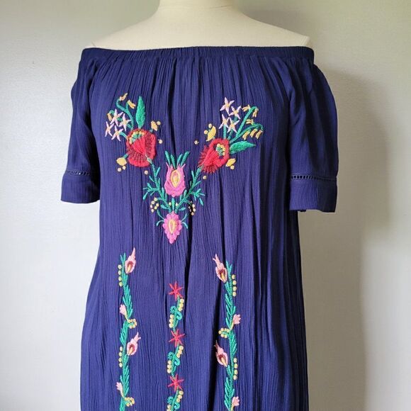 BEAUTIFUL SAHALIE BOHO EMBROIDERED OFF SHOULDER DRESS SZ M - Picture 13 of 16